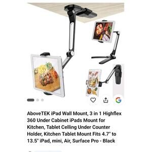 CTA Digital: 2-in-1 Kitchen Tablet Stand Wall/Desktop Mount W/Stylus for 7-13"